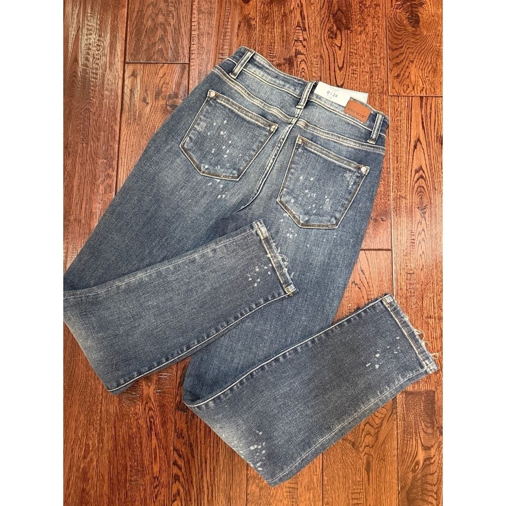 Judy Blue Jeans Boyfriend Bleach Distressed high waist Women's Sz 24 0